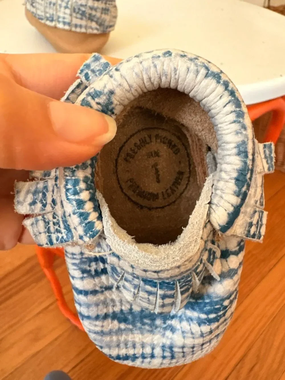 Tie-Dye Blue Baby Moccasins - Soft Slip-On Kids Shoes